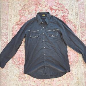 Western Sport, Men's Vintage Black Button-Up Shirt